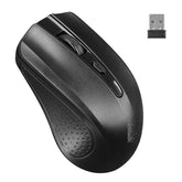 USB Black 2.4GHz Optical Wireless Mouse | Compact Design with Nano Receiver, Plug & Play for Windows, Mac, Linux | Lightweight, Ergonomic for Office, Home, Travel